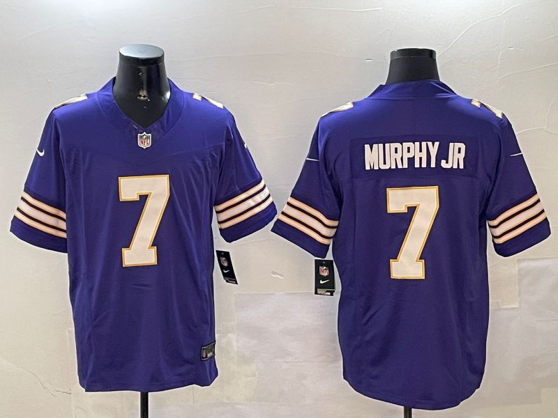 Men Minnesota Vikings 7 Murphy jr Purple Throwback Three generation 2024 Nike Limited NFL Jersey style 1